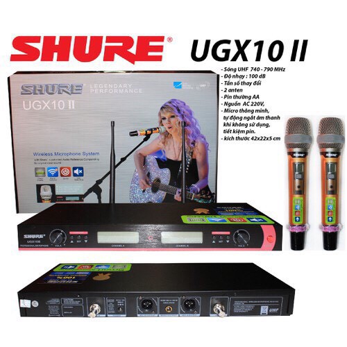 [MẪU MỚI] Micro karaoke UGX50 không dây, hát karaoke gia đình, Board đỏ, 4 anten - cao cấp 5.0 có led hiển thị