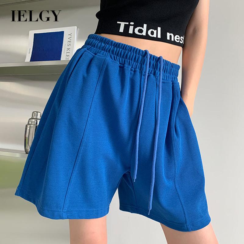 Quần ngắn IELGY kiểu dáng thể thao lưng thun phối dây rút cho nữ