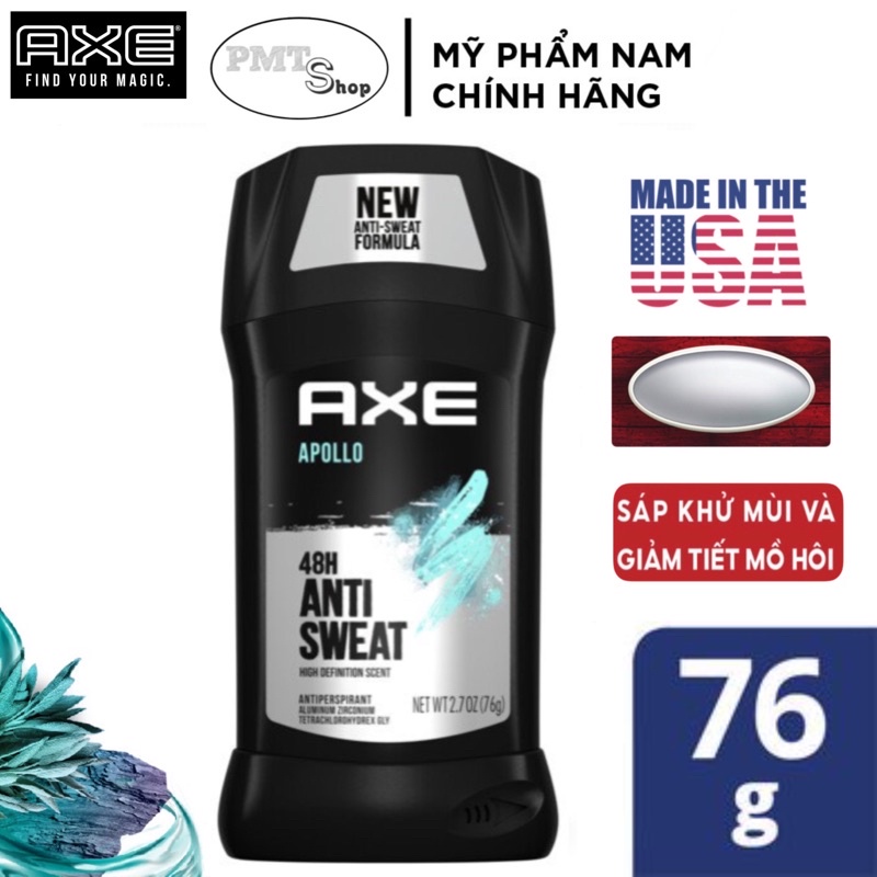 Lăn sáp khử mùi nam Axe  85g Apollo , Black , Anarchy , Gold Dark Temptation , Phoenix , Wild Bambo , Ice Chill 76g