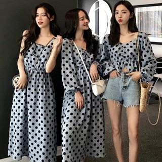 Váy áo bạn thân 3 mẫu chấm bi