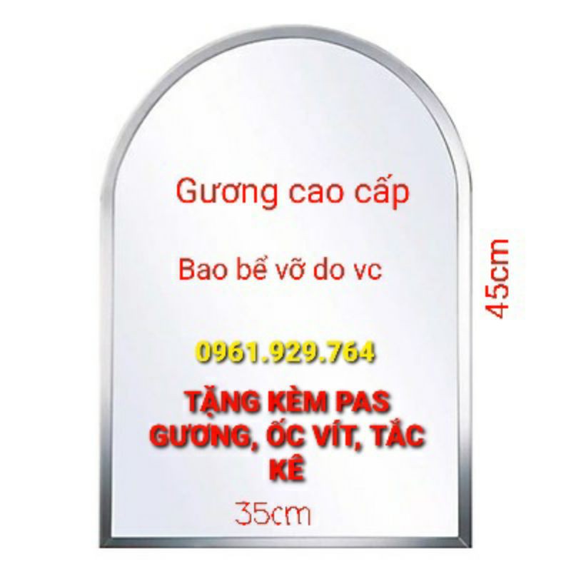 GƯƠNG TREO TƯỜNG NHÀ TẮM KT NGANG 35 x 45cm VT