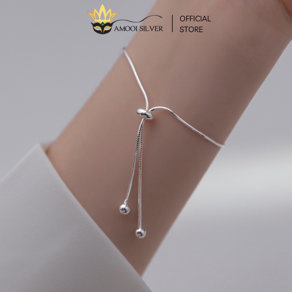 Lắc Tay Bạc S925 Dây Rút Đuôi Phụng Đính Đá Cao Cấp - Amooi Silver AT32