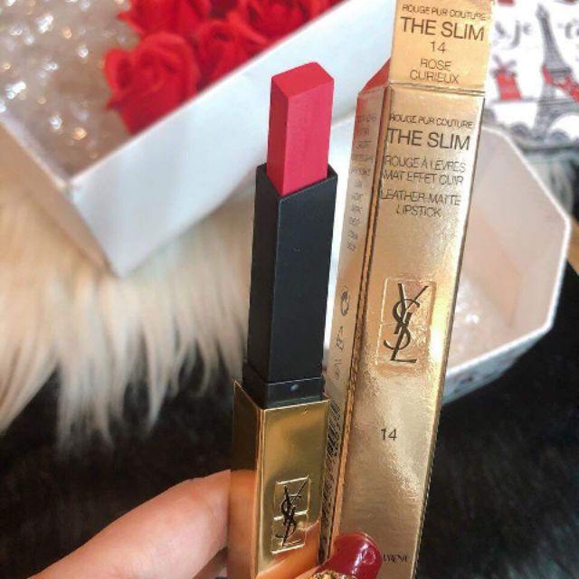 💄Son YSL 14 Rose Curieux hồng dâu tươi sáng💋