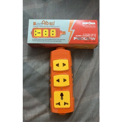 Ổ cắm chịu tải Sopoka 3 lỗ ,4 lỗ 6000w.