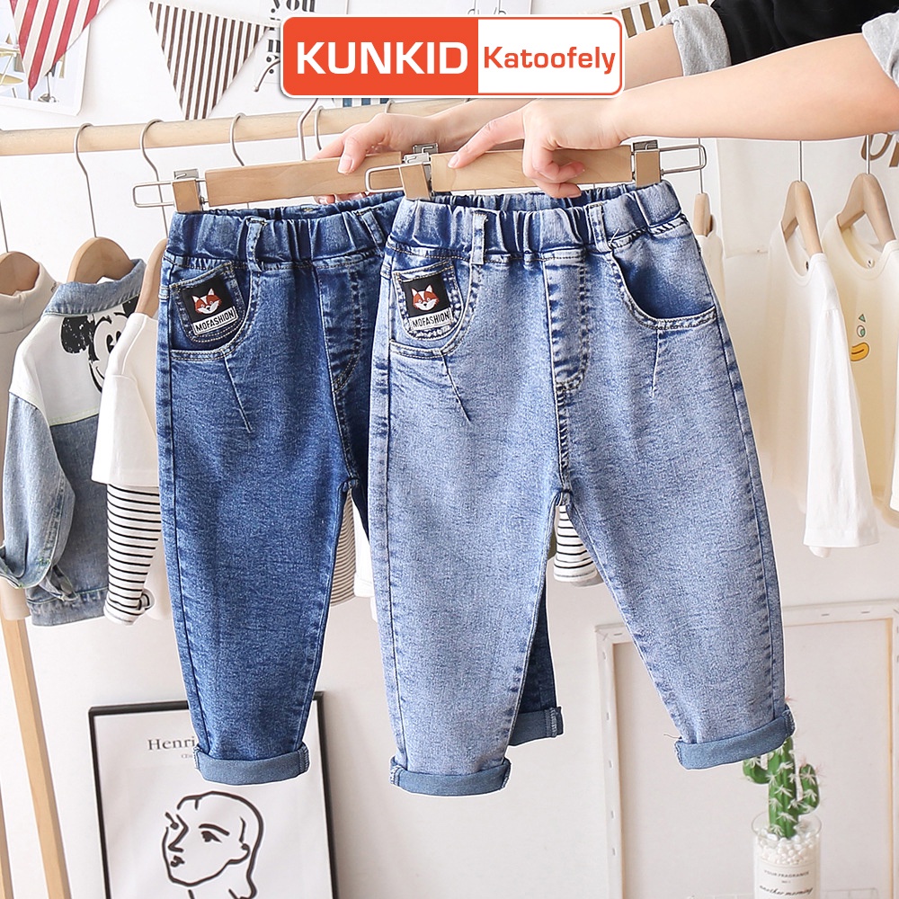(Form rộng) Quần Jean giấy bé trai bé gái KACADY chất cực đẹp Quần jeans cho bé quần bò Kunkids