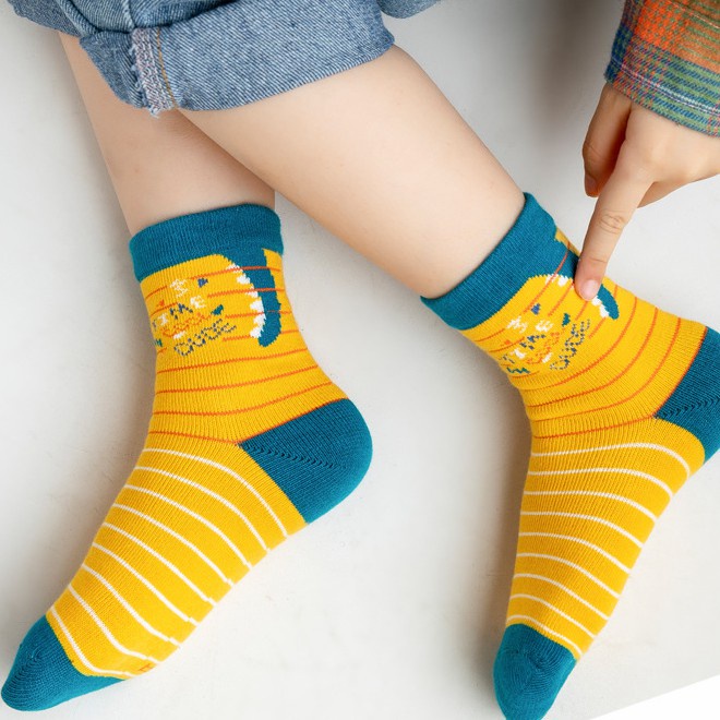 Vớ Cotton Co Giãn In Họa Tiết Khủng Long Thời Trang Cho Bé Trai Và Gái 1-12 Tuổi