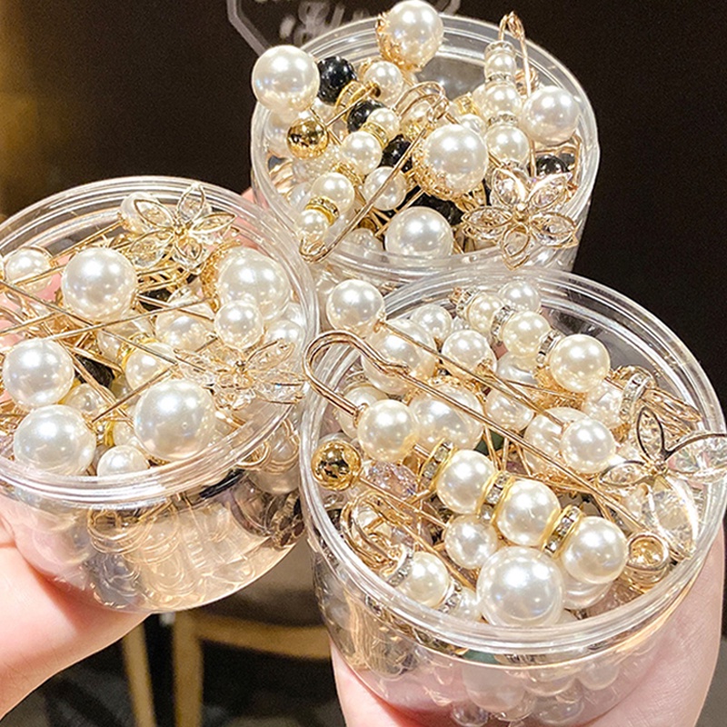 Set 3/ 4/ 5/ 6 ghim cài áo quần đính ngọc trai thời trang phong cách Hàn Quốc