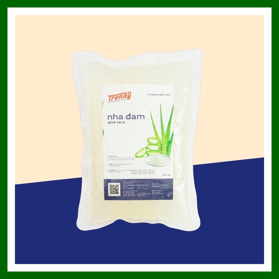 Thạch nha đam Trendy 1kg thơm, giòn, tỉ lệ hạt cao chuyên dùng trong pha chế trà chanh, trà hoa quả