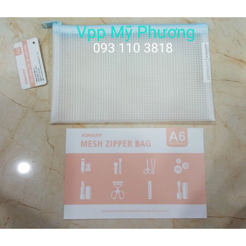 Túi lưới zip Kinary ( Túi đựng bút)