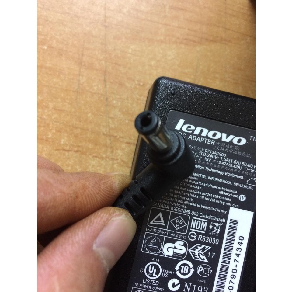 Sạc Laptop LENOVO 19V 3.42A/ 19V 4.7A Chân Thường (Kèm Dây Nguồn) - Sạc LENOVO 19v