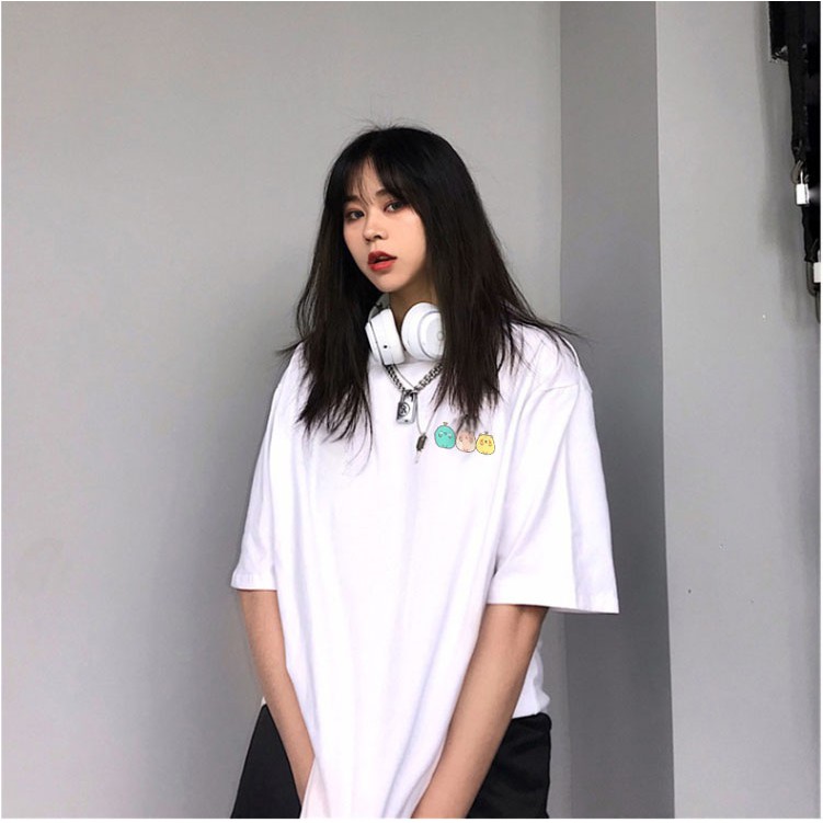 Áo thun nam nữ tay lỡ 3 GẤU BÉO unisex dáng oversize hai màu đen trắng basic tee phông form rộng