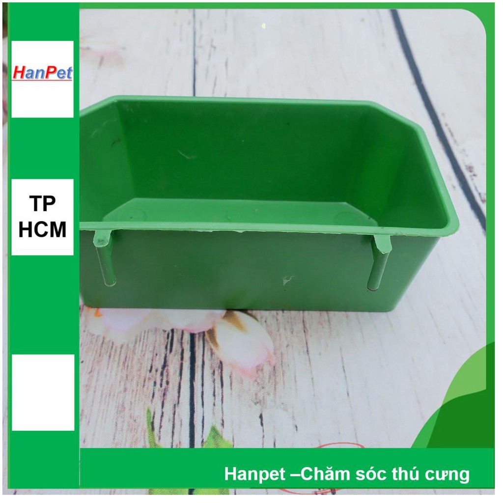 (Bộ 2 chiếc) Máng ăn uống gia cầm hình vuông dạng treo chuồng lồng- (15x7x5cm)- máng ăn uống chim cảnh gà chọi, gà tre,