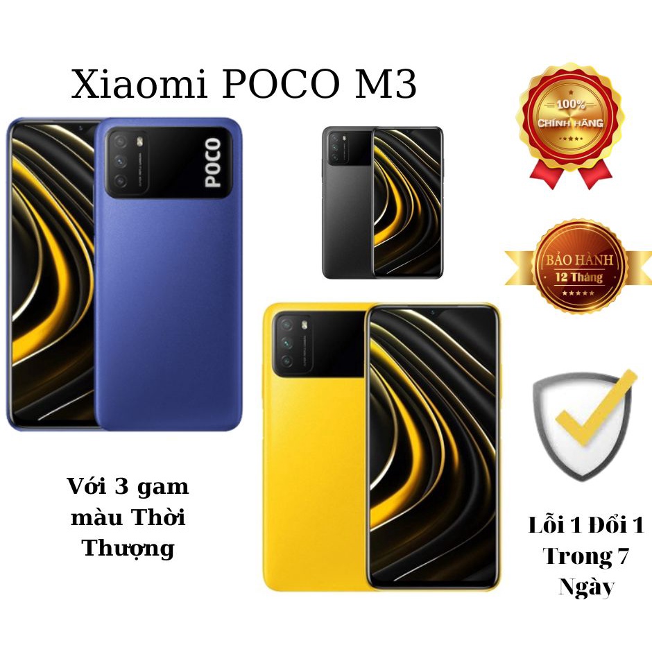 Điện thoại Xiaomi POCO M3 4GB/128GB Bảo Hành 12 Tháng Lỗi 1 Đổi 1 Trong 7 nGày