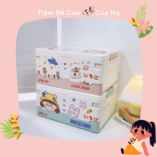 THÙNG HỘP NHỰA MỎNG NHẸ DỄ GẤP GỌN DI CHUYỂN ĐA NĂNG ĐỰNG ĐỒ CHO BÉ TIỆN LỢI, SÁCH VỠ QUẦN ÁO DỄ TẶNG STICKER ❤️