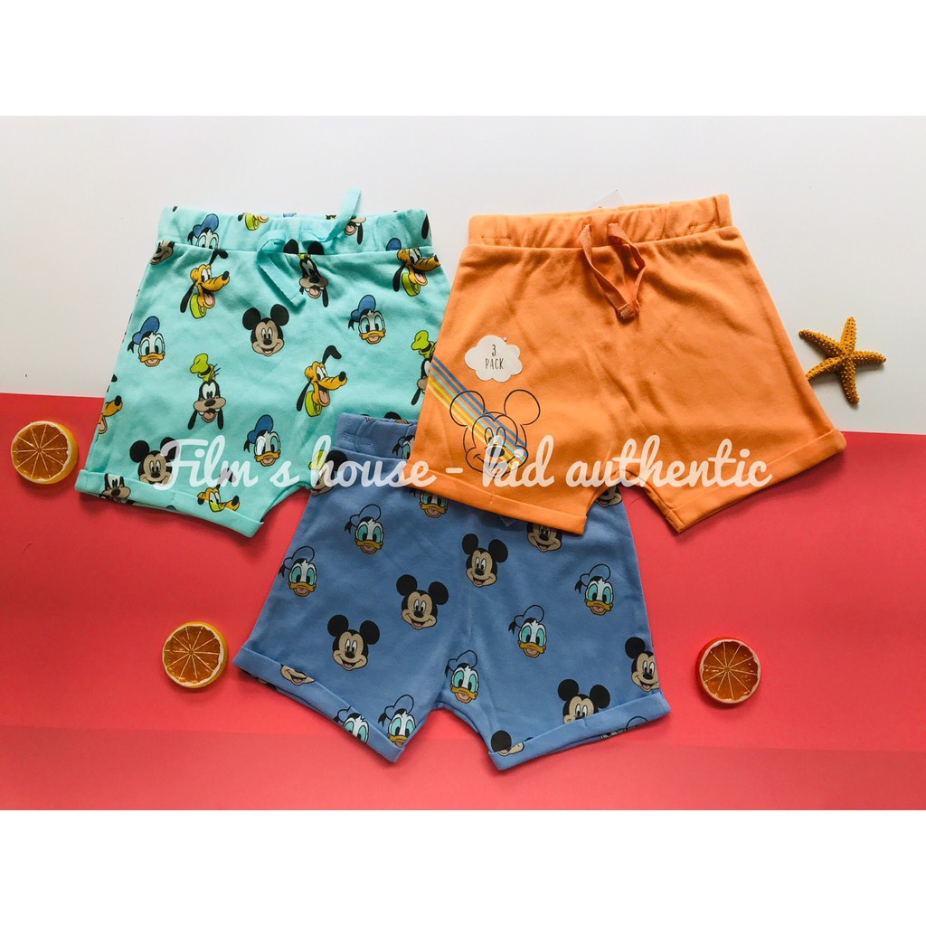 Set 3 shorts Mickey tone cam, xanh, hàng Geor.ge UK săn SALE