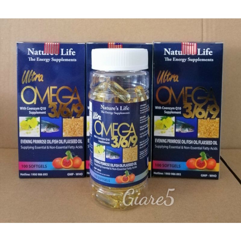 3 hộp Omega 369 tinh dầu gấc, bổ xung vitamin tăng cường Thị lực cho mắt.