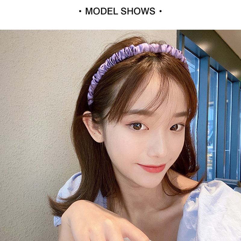 Băng đô vải chiffon thiết kế nếp gấp phong cách Hàn Quốc thời trang cho nữ