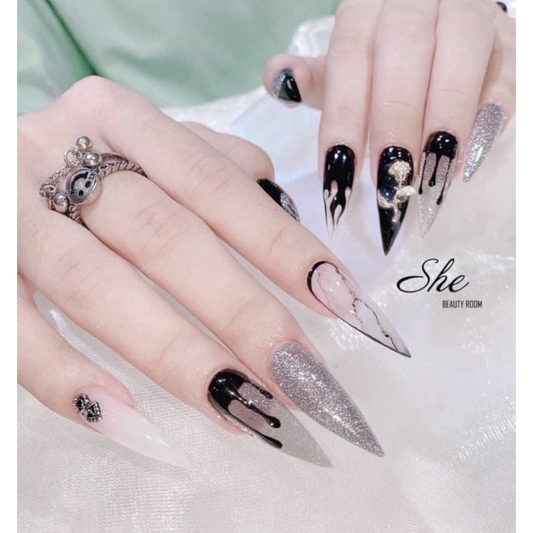 Nailbox mắt mèo hoa hồng vàng