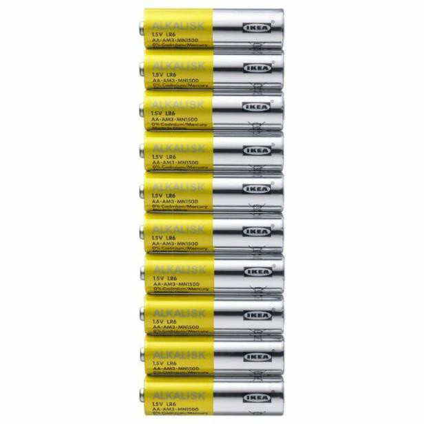 CÓ SẴN Vỉ 10 viên pin tiểu AA Ikea Alkalisk CHÍNH HÃNG IKEA THỤY ĐIỂN