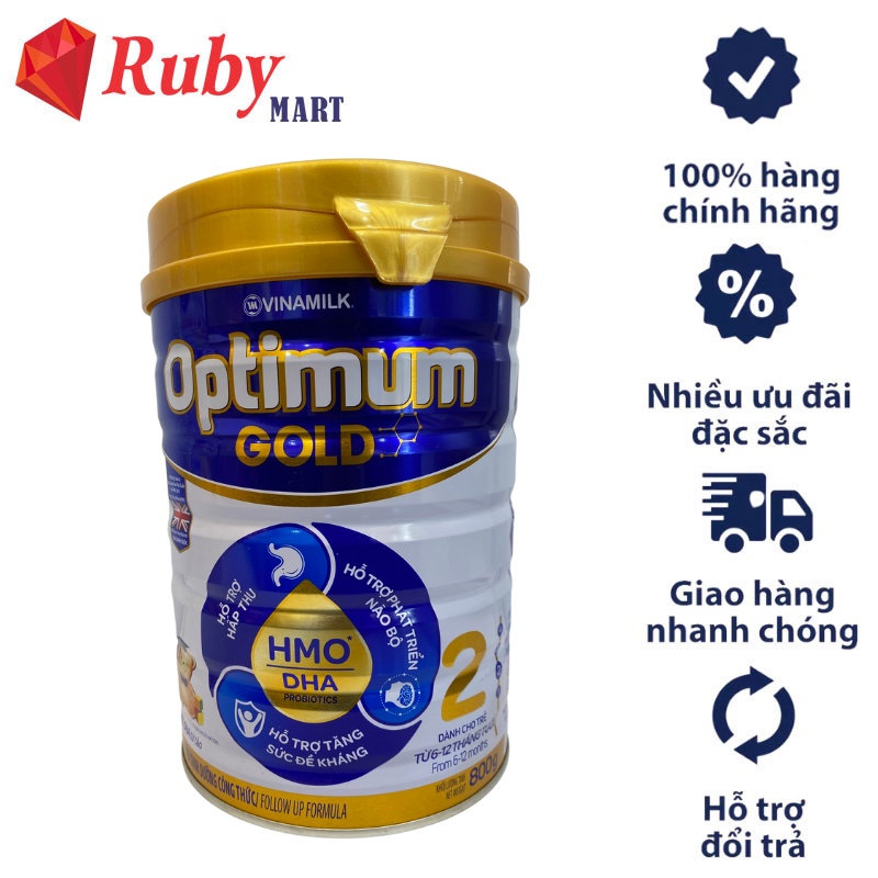 Sữa Bột Vinamilk Optimum Gold Mẫu Mới Số 1,2,3,4 800g