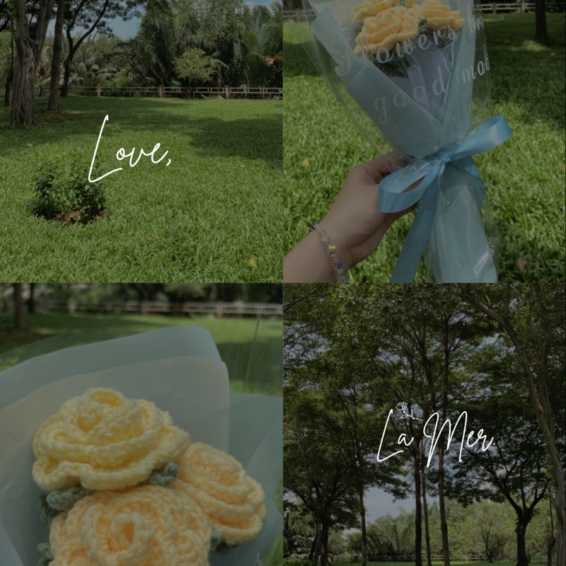 Bó hoa hồng len handmade/ Love LaMer Roses/ Quà tặng người yêu/ tặng bạn bè, người thân/ Hoa len trang trí