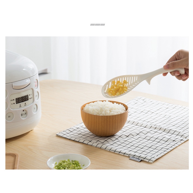 Muỗng Xới Cơm Bằng Nhựa Chống Dính Hình Cá Hoạt Hình Sáng Tạo