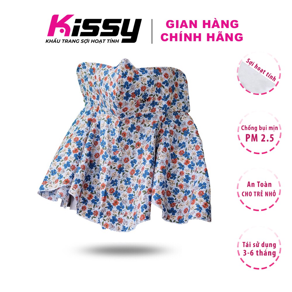 Khẩu trang Kissy cho nữ mẫu trùm nửa đầu chống nắng và bụi mịn hiệu quả họa tiết hoa nhỡ, giao đúng mẫu