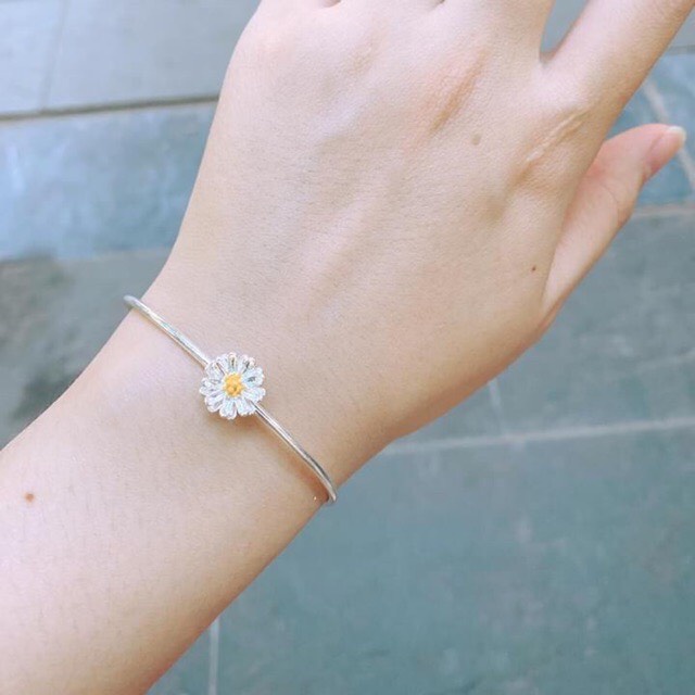 Lắc tay nữ bạc ta lắc cúc hoạ mi bao trắng đẹp - Kho sỉ bạc Nhất Linh