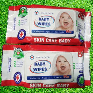 combo 10 gói khăn  ướt baby wipes 80gr