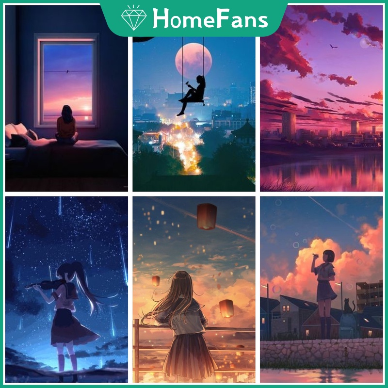 Bộ Tranh Đính Đá 5D Họa Tiết Bầu Trời Đầy Sao Độc Đáo Kích Thước 30x40cm DIY Dùng Trang Trí