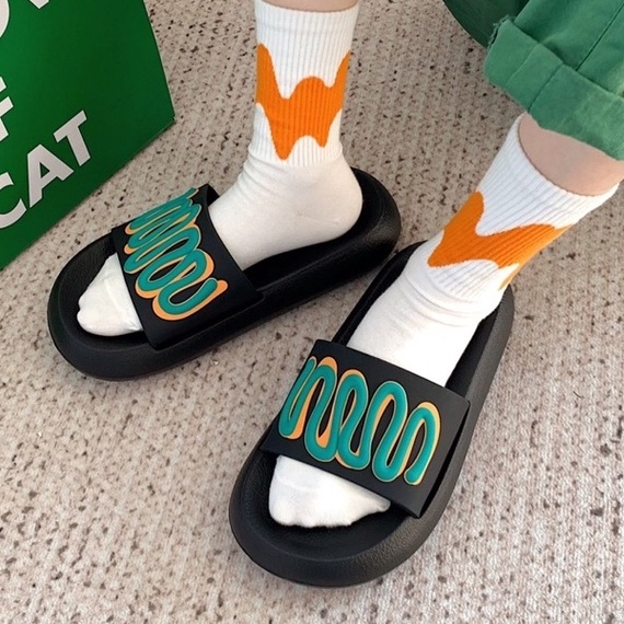 Dép Ulzzang - Dép Quai Ngang Bánh Mì chuẩn hàng quảng châu hình sợi dây uốn Nam Nữ