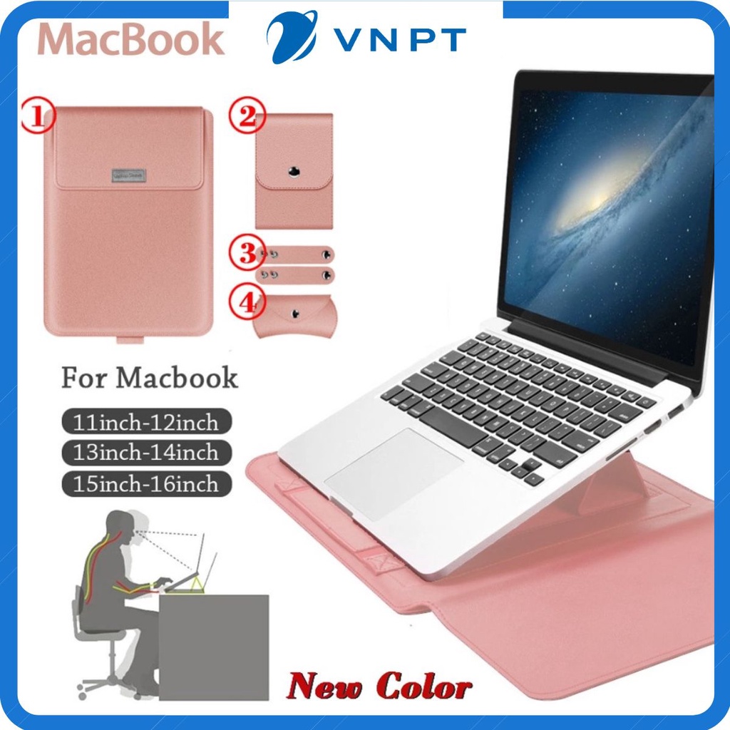 Túi da PU đựng máy tính xách tay thích hợp cho dòng Laptop windows, Macbook Air Pro, Macbook Air từ 11 inch - 15,6 inch.