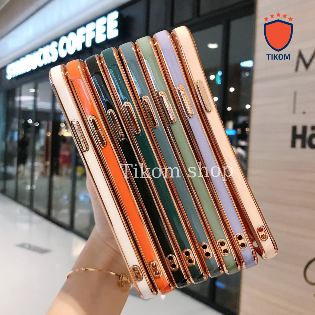 Ốp lưng iphone case viền mạ vàng x/xr/xs/11/11pro/11promax/12/12pro/12promax/12mini  - Tikom Shop