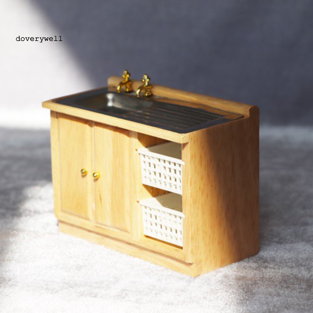 Mô Hình Chậu Rửa Chén Mini Tỉ Lệ 1/12 Cho Nhà Búp Bê