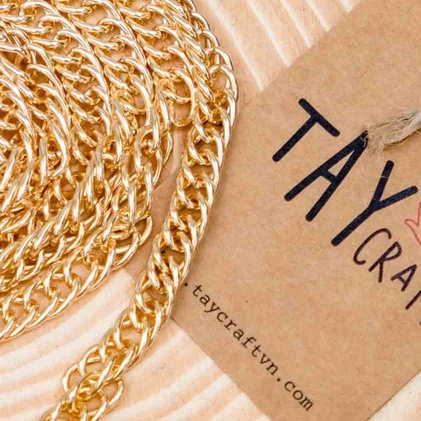 Dây túi xách khóa tròn kim loại thời trang, quai xích đeo chéo để làm túi handmade