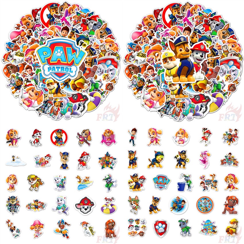 Set 100 miếng dán PAW Patrol Series B chống thấm nước thời trang DIY trang trí ván trượt/ laptop