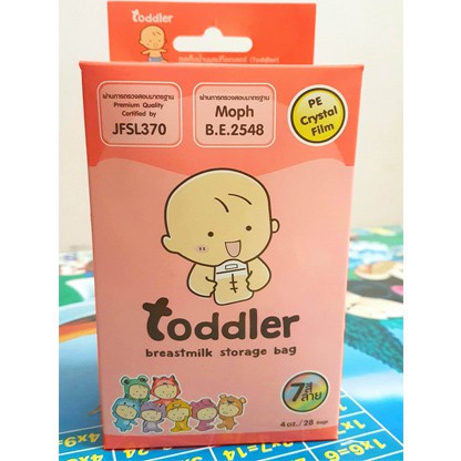 [CHÍNH HÃNG] Túi trữ sữa Toddler Thái Lan 150ml, 1 hộp 28 túi 7 màu rất chắc chắn và đẹp