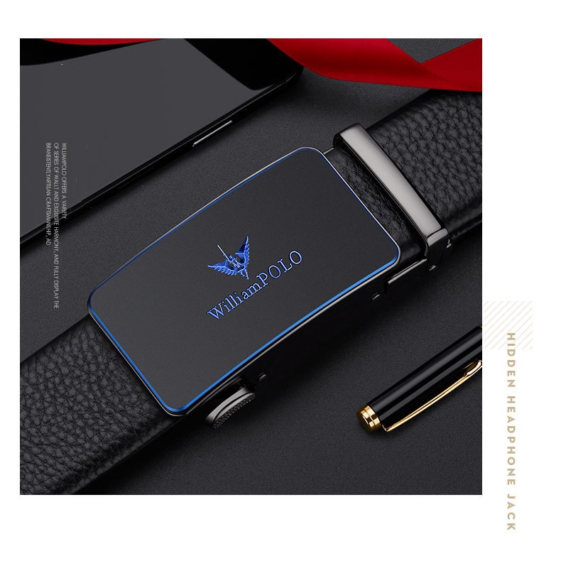 Thắt lưng nam cao cấp ,dây lưng nam , thắt lưng da , dây nịt nam da bò , dùng khóa tự động WILLIAMPOLO -POLO20644P