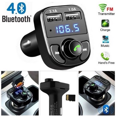 Dock Tẩu Cốc MP3 Cho Xe Hơi Ôtô Sạc Pin Điện Thoại Kết Nối Bluetooth Nghe Nhạc Rãnh Tay MP3 radio FM iphone ipad android