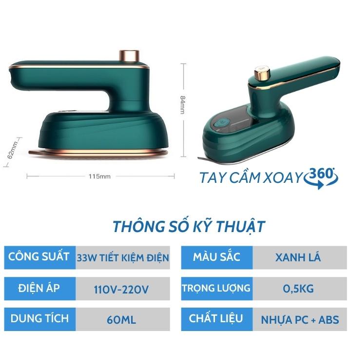 Bàn là hơi nước cầm tay xoay 360 độ, Bàn ủi hơi nước mini công suất 33W mẫu mới 2021 BL2