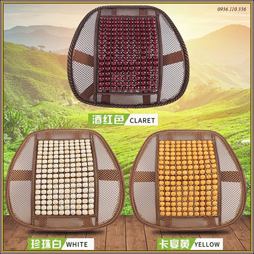 Miếng Tựa Lưng Ghế Hạt Gỗ - Hạt Gỗ Mầu Nâu-kem