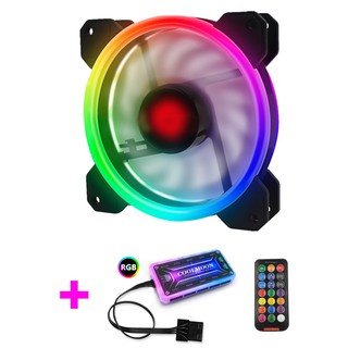 Quạt Tản Nhiệt Coolmoon V2 Led RGB Dual Ring - Kèm Hub + Remote