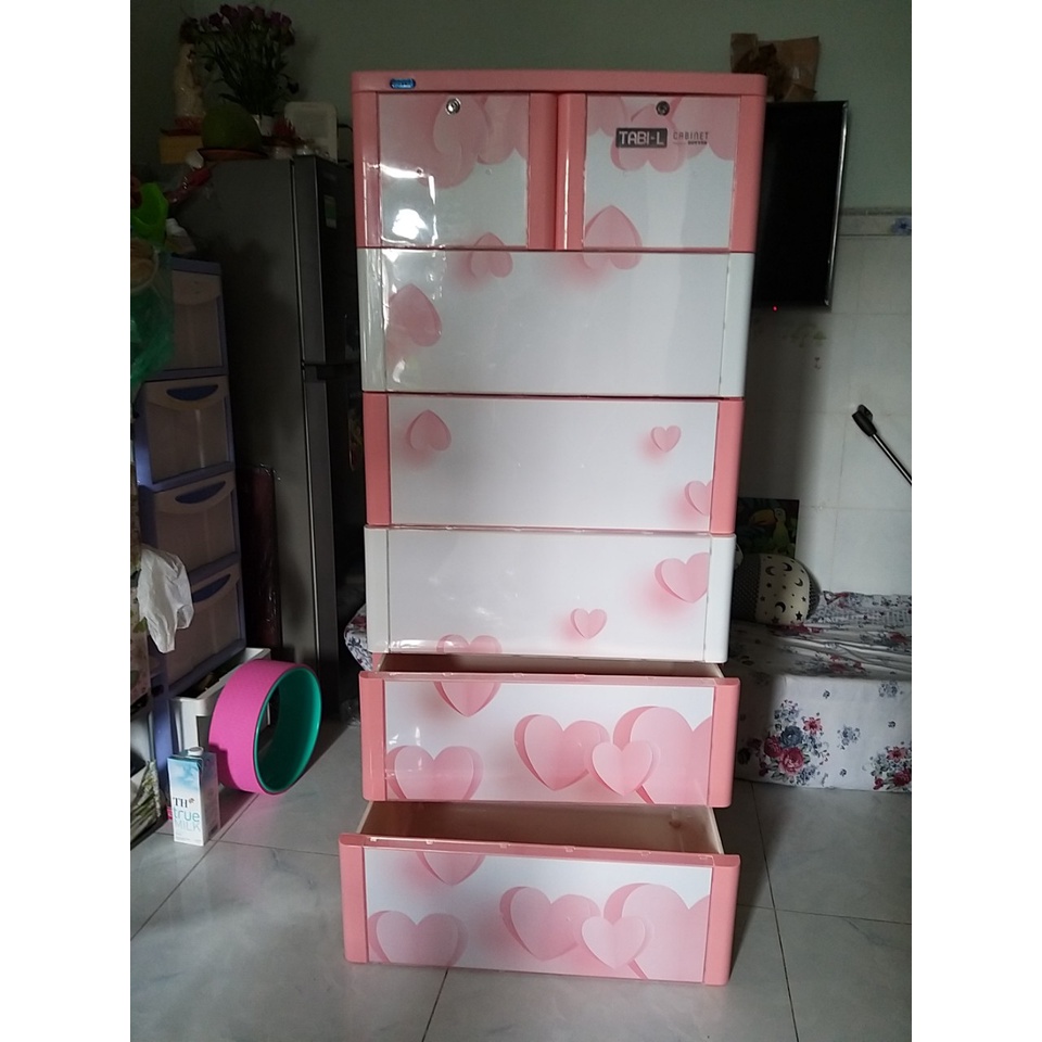 Tủ Tabi L Duy Tân 6 tầng 7 ngăn(nâng thêm tầng)-chát thêm mẫu