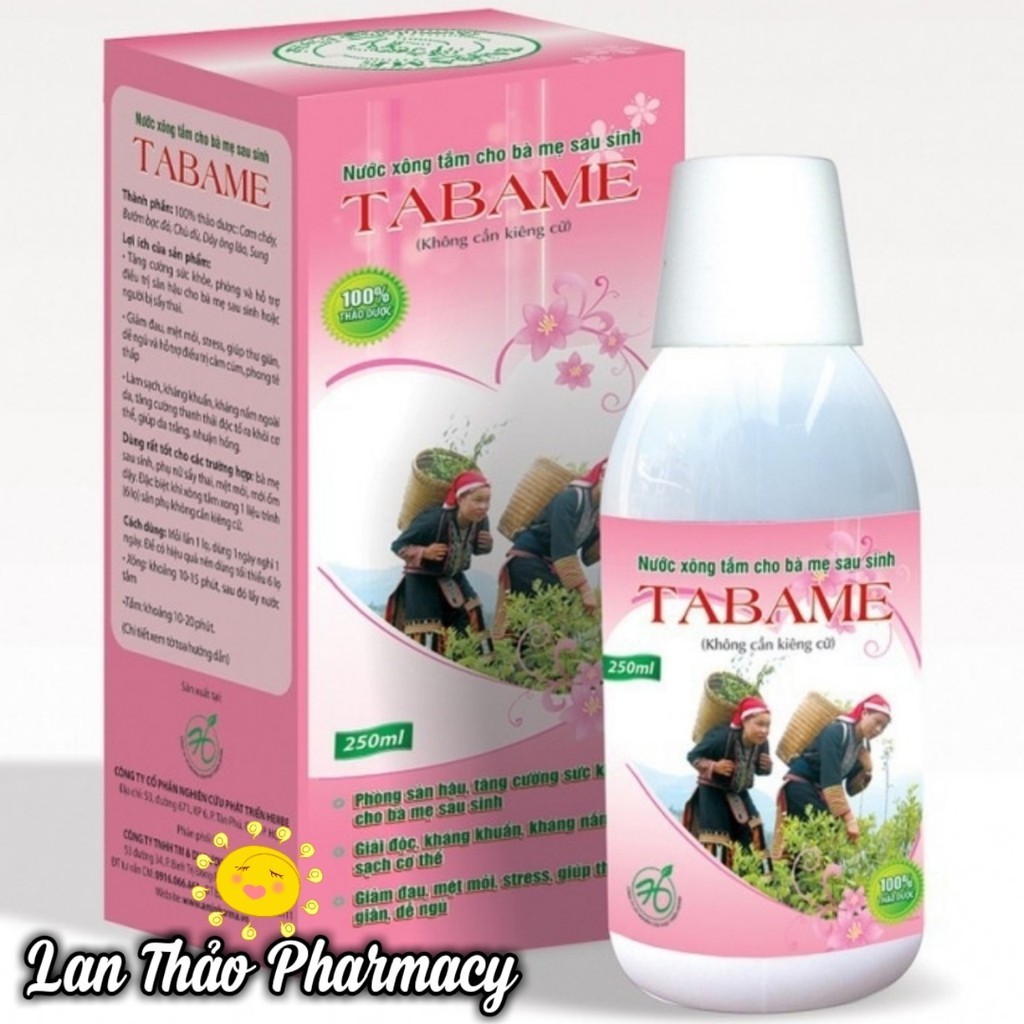 [CHÍNH HÃNG] NƯỚC XÔNG TẮM GỘI CHO BÀ MẸ SAU SINH TABAME 250ML