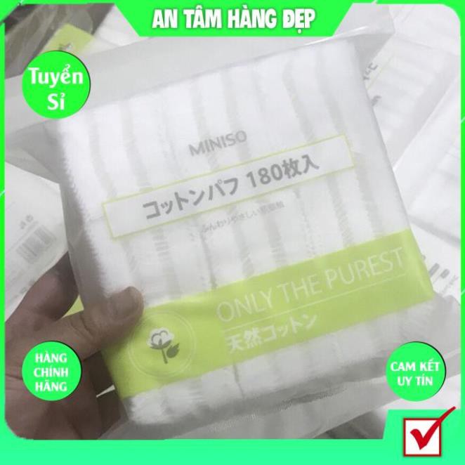 Bông tẩy trang COTTON Mềm Mại Mịn Miniso Nhật Bản 180 miếng KING DC Làm Sạch Bụi Bẩn Dễ Dàng | BigBuy360 - bigbuy360.vn