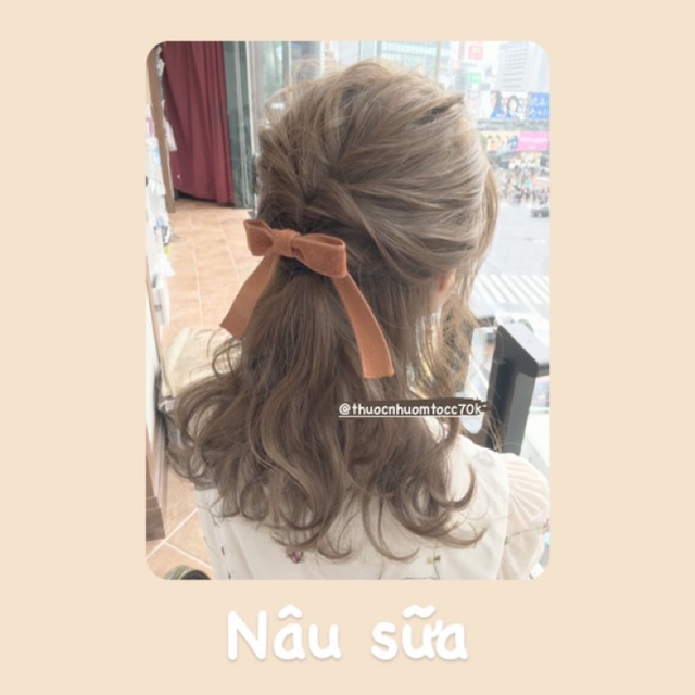 Thuốc nhuộm màu NÂU SỮA ( tặng trợ dưỡng + găng tay)