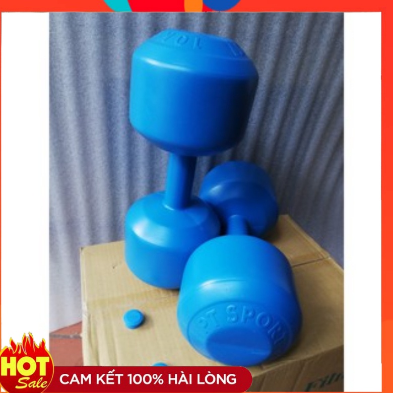 Tạ tay nhựa tròn 8kg PT Sport màu xanh có ruột (gồm 1 cái)