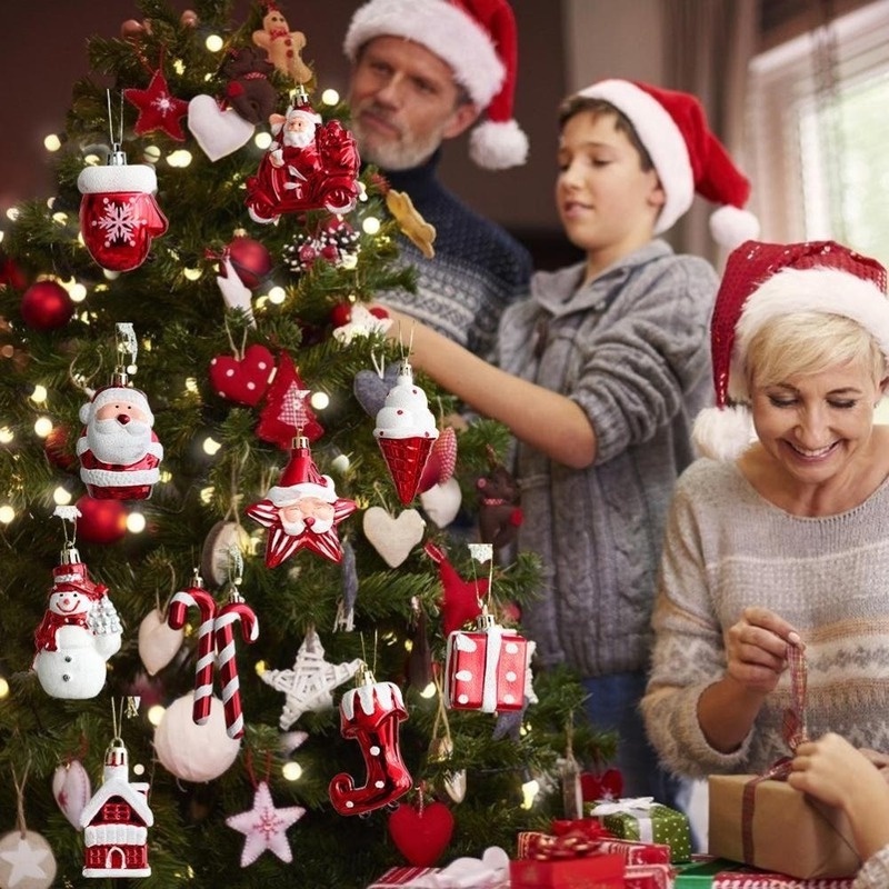 Set 2 Hộp Quà Trang Trí Giáng Sinh Năm Mới