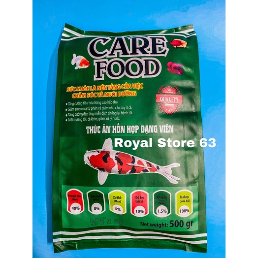 Care Food thức ăn tăng trưởng và lên màu cho cá cảnh gói 500gram