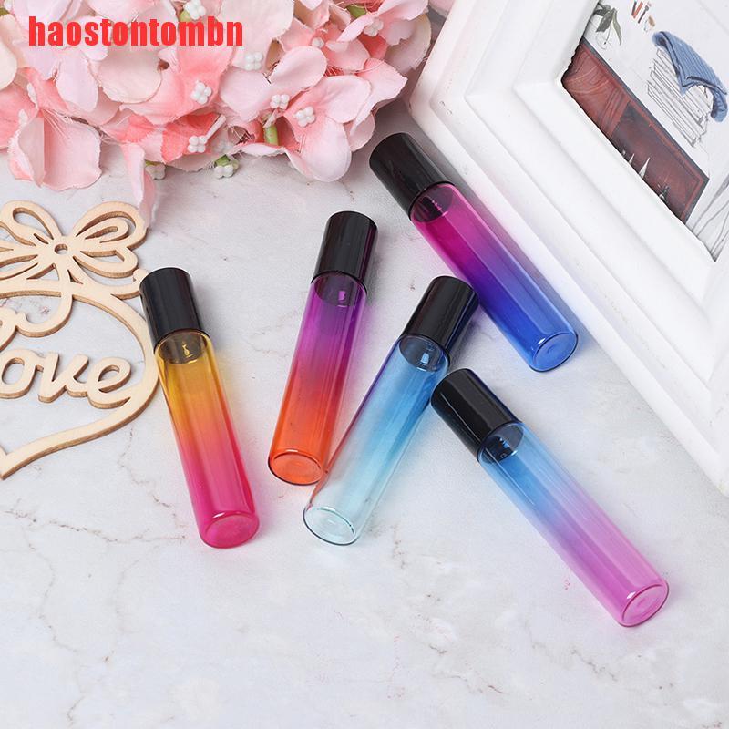 (Hàng Mới Về) Set 5 Lọ Thủy Tinh Màu Gradient Đựng Tinh Dầu / Nước Hoa Dung Tích 10ml